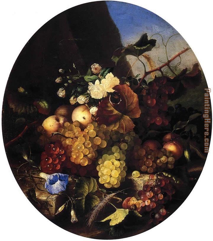 Still Life of Fruit and Flowers painting - Adelheid Dietrich Still Life of Fruit and Flowers art painting